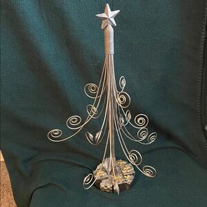 Elegant Silver Wire Christmas Tree Decoration